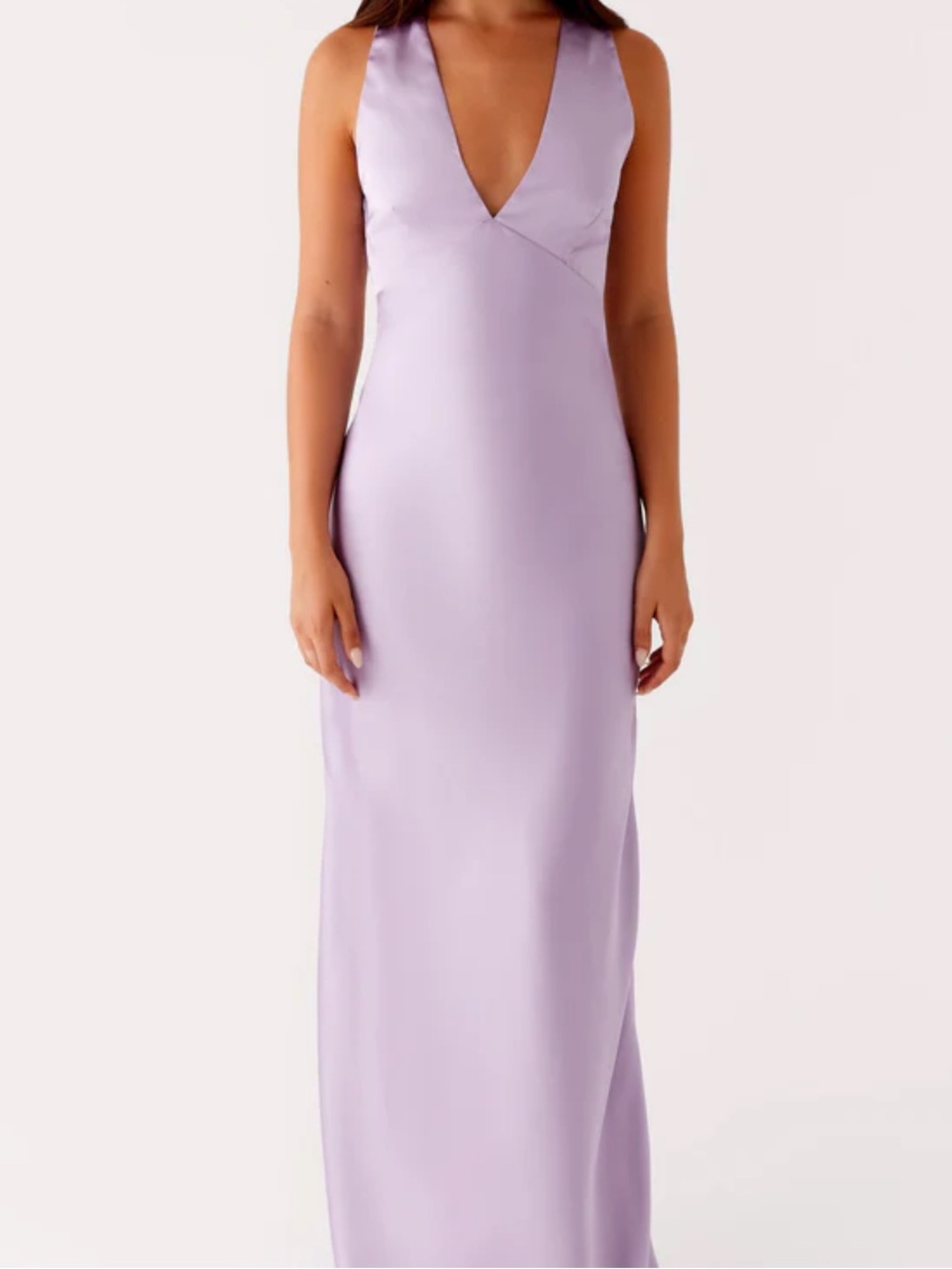 Peppermayo Lilac Satin Maxi Dress